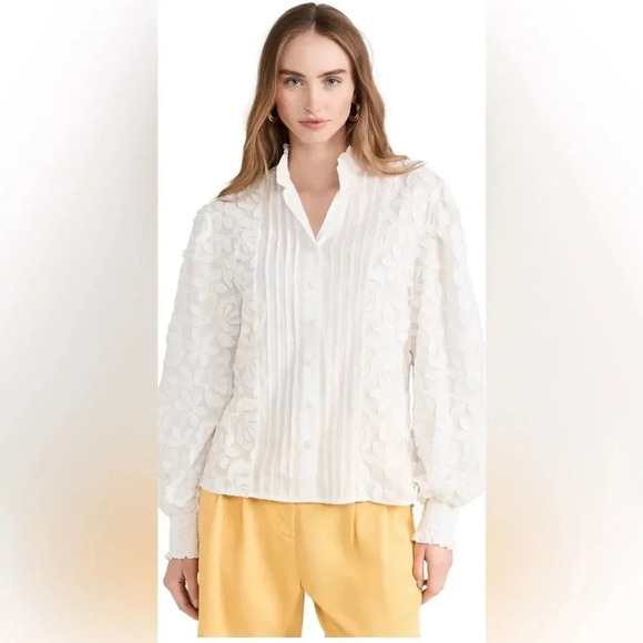 Waimari Magnolia Floral Button-Up Blouse - Picture 1 of 15